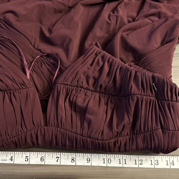Laundry Shelli Segal Womens Gown Burgundy Strappy Low Back Jersey Knit Size 4 - Picture 9 of 10